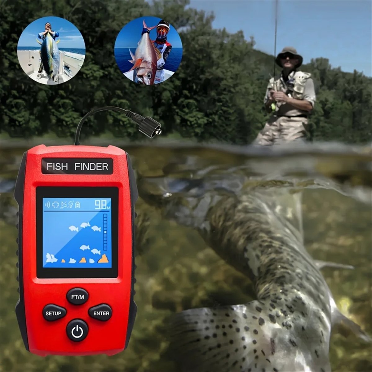 Color LCD Fish Finder Wired So - Fish Finder Transducer recensie en prijs