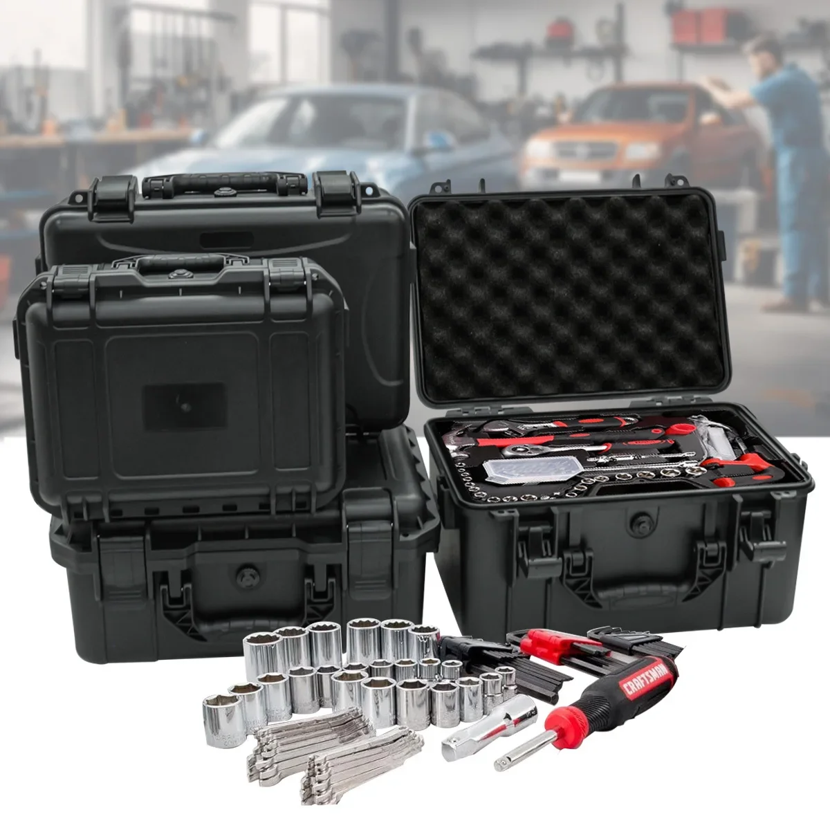 1 portable toolbox with pre cu - Fish Finder Case recensie en prijs
